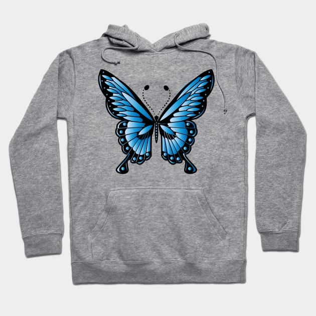 Blue Butterfly Hoodie by skycloudpics